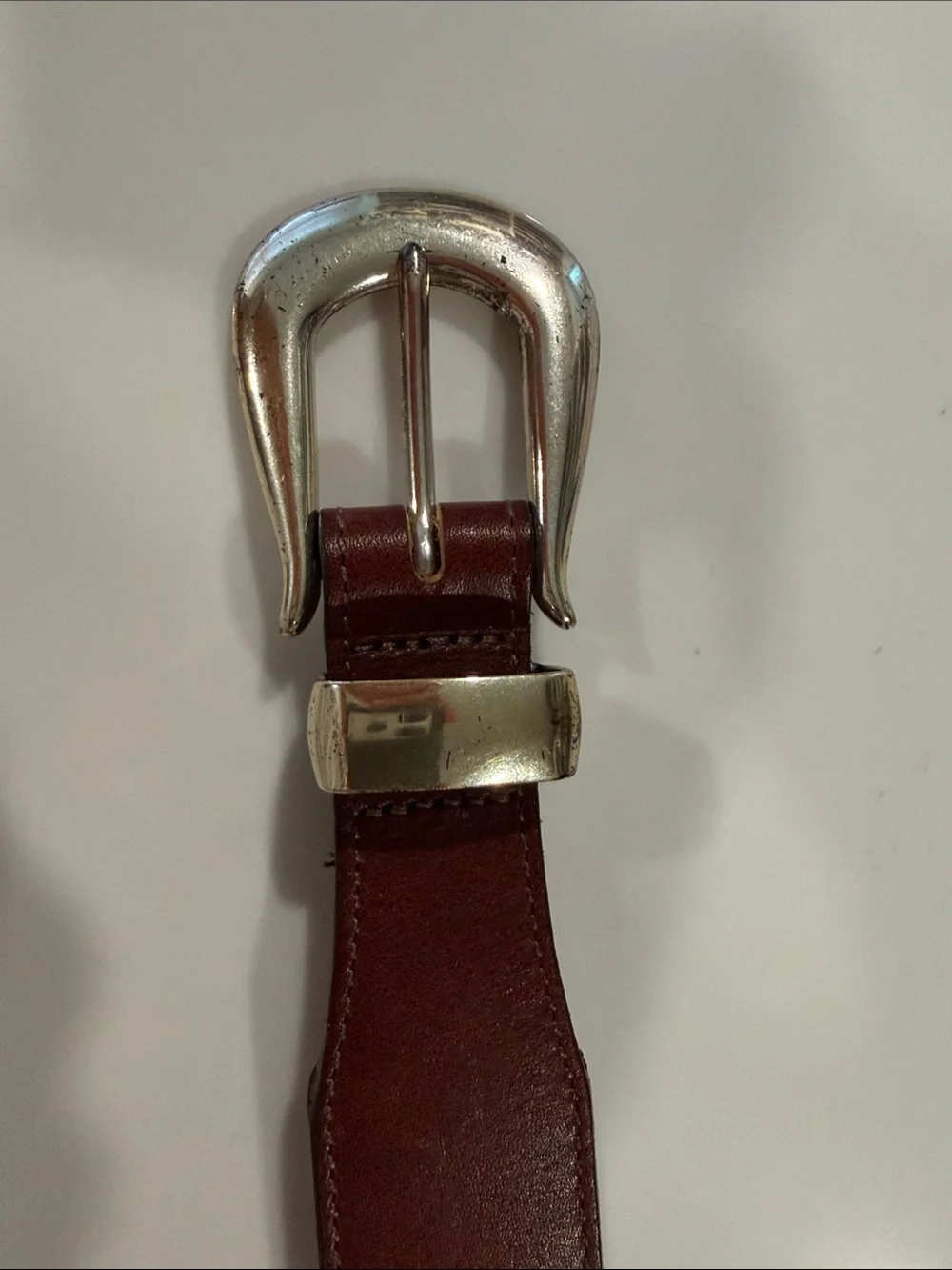 Vintage Brown Leather Brighton Belt with animals and Silver Buckle